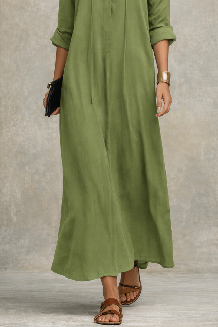 Abito Maxi Bohemien Relaxed Verde Oliva