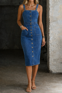 Indira | Abito in Denim con Bottoni