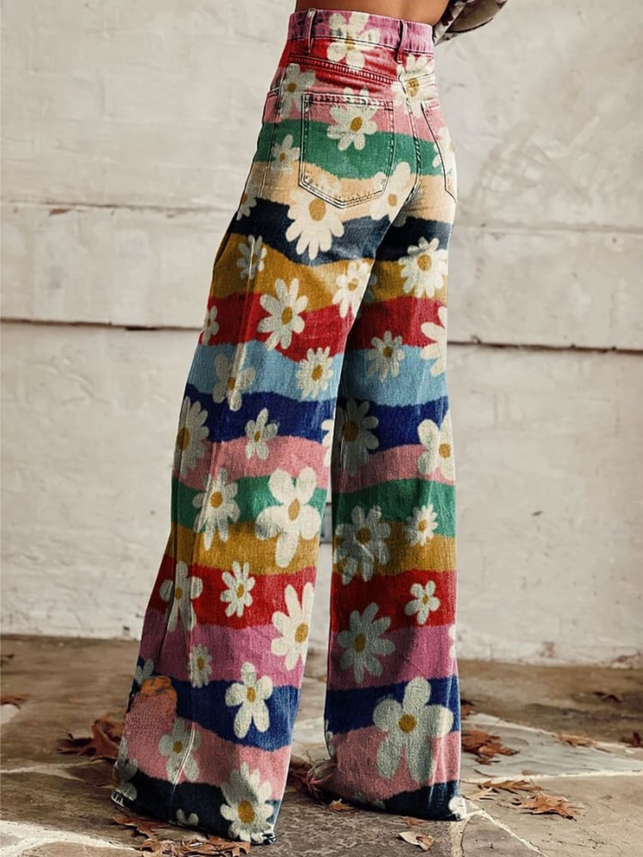 Léon - Pantaloni Retro a Fiori