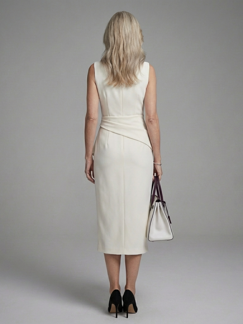 Lunara | Vestito Midi Asimmetrico senza Maniche