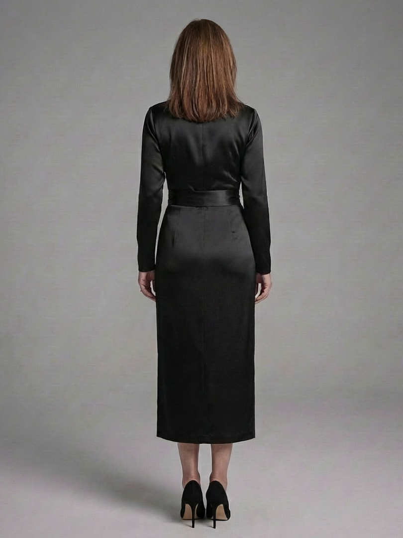 Alouette | Vestito Midi a Manica Lunga con Chiusura Laterale