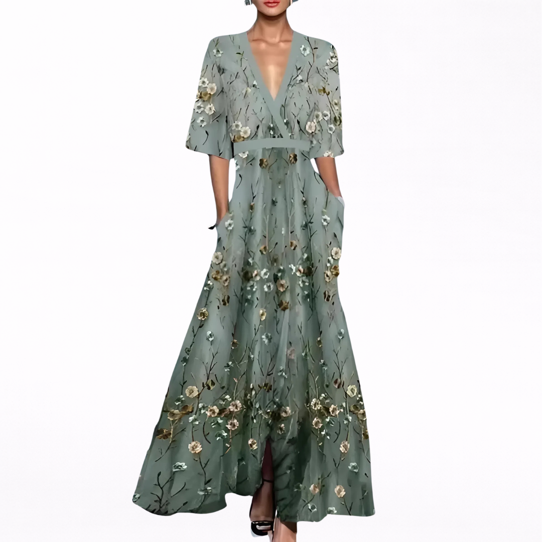 Valentina | Vestito Maxi Elegante con Scollatura Profonda