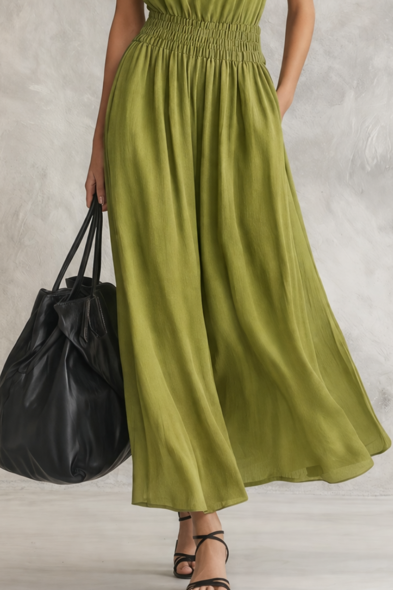 Abito Maxi Relaxed Smocked in Vita