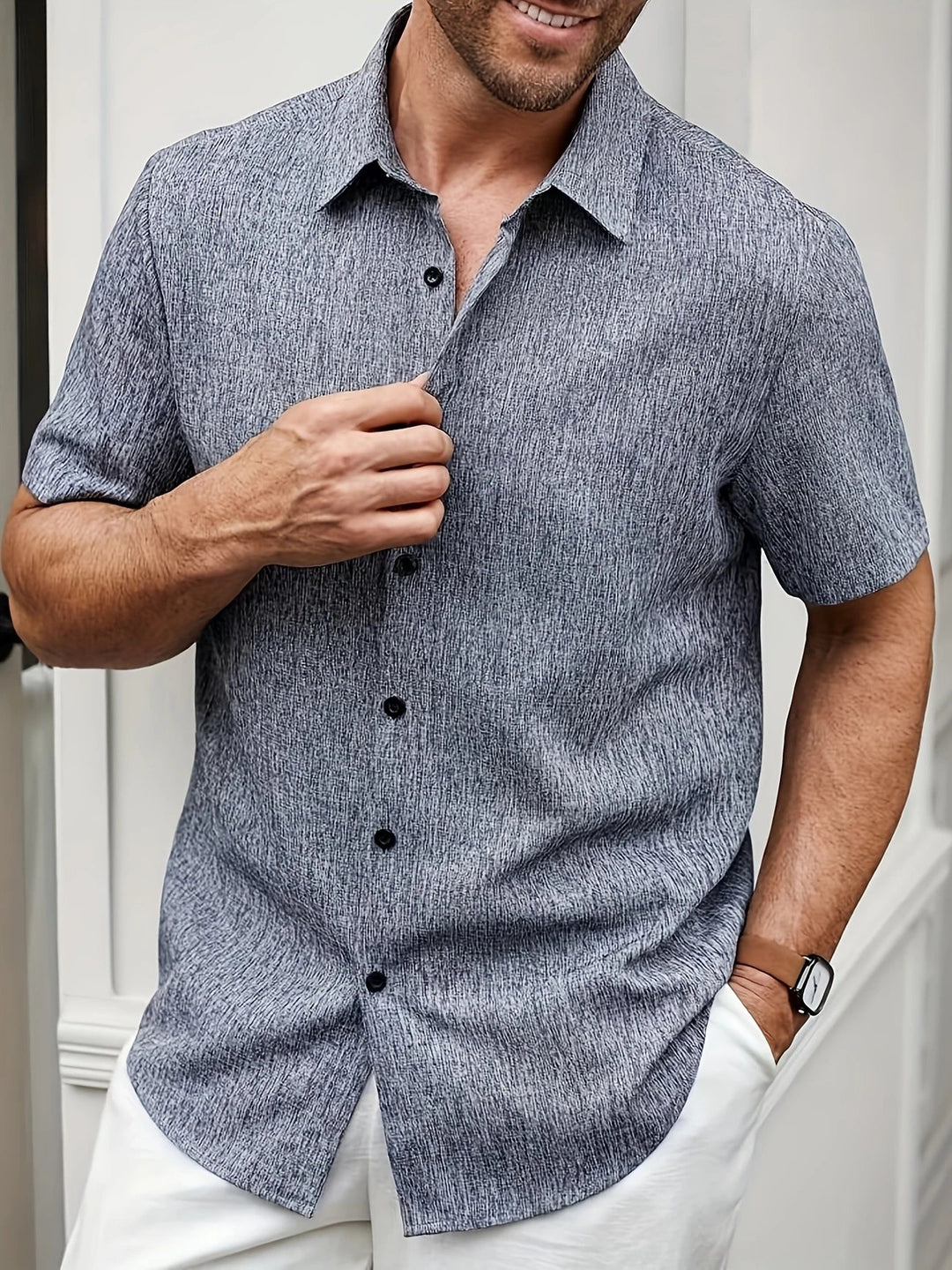 Lenoir™ | Chemise légère à manches courtes en mélange de lin