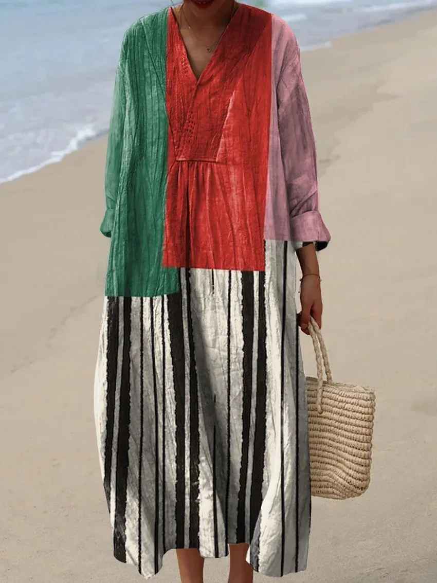 Lola - Vestito con Stampa Geometrica Retro