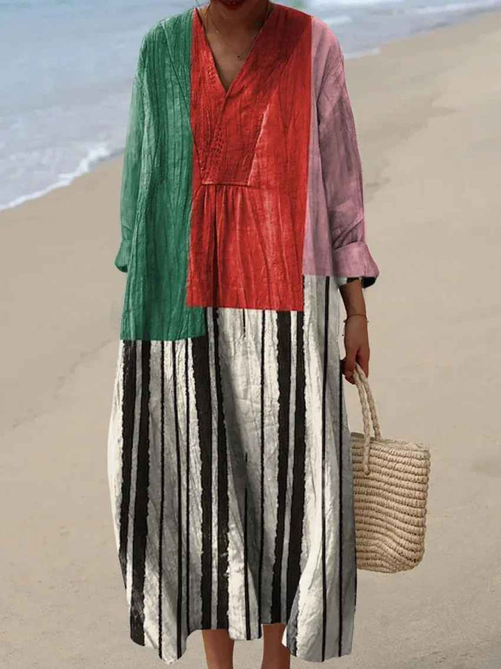 Lola - Vestito con Stampa Geometrica Retro