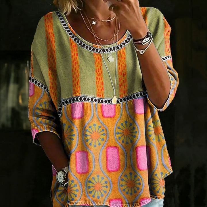 Élodie™ | Blusa vintage casual stampata