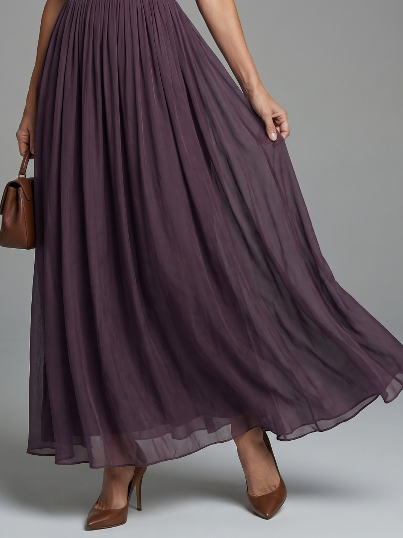 Elia | Abito Maxi con Vita Arricciata e Cut-Out