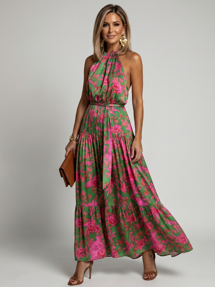 Rowen | Abito Midi con Scollatura Halter Drappeggiata