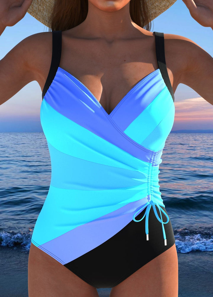 Costume intero Luxe Surplice con Stampa Colorata