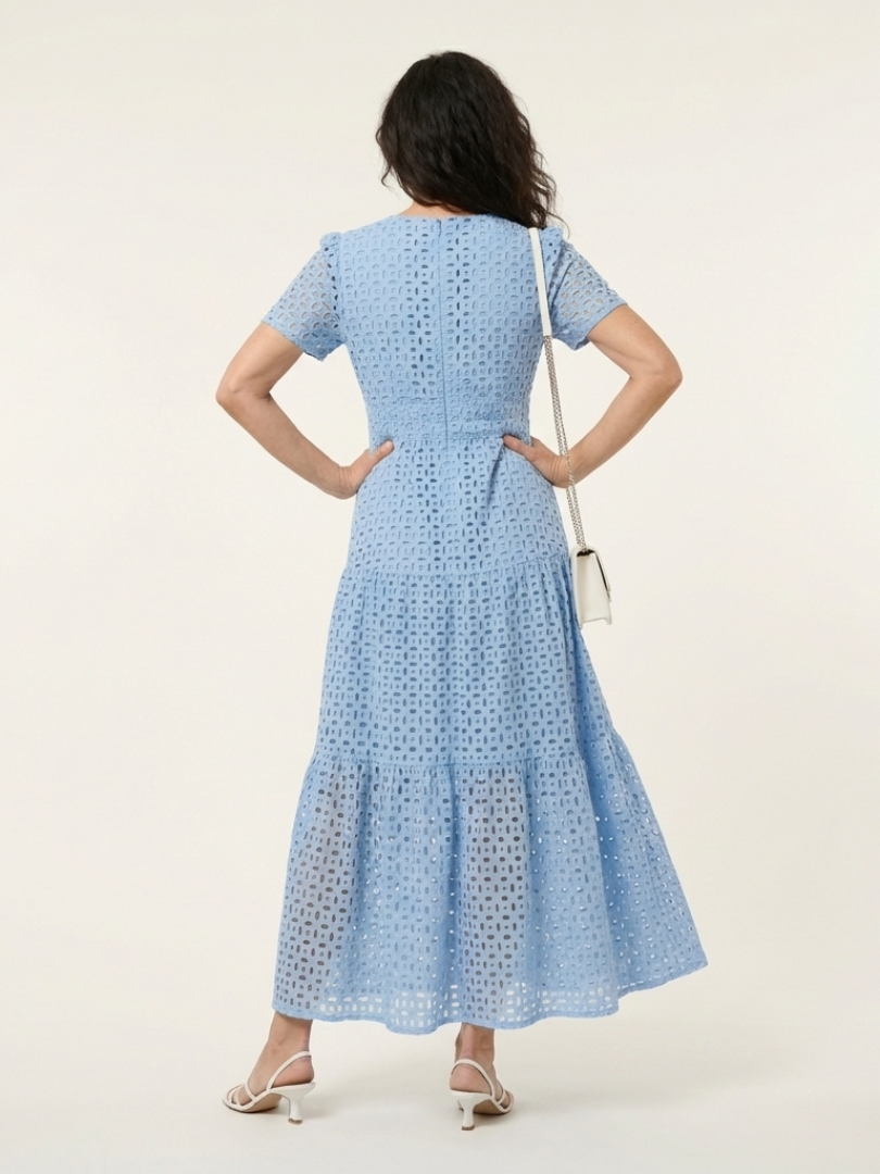 Brielle | Vestito Midi a Manica Corta con Scollatura a V