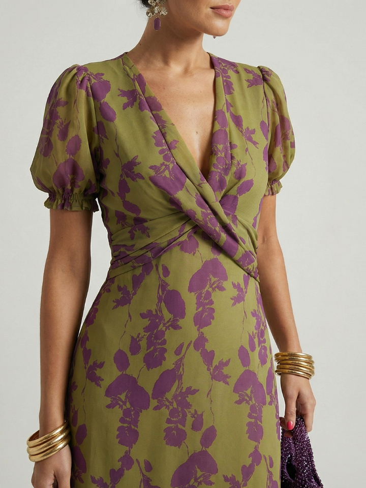 Virel | Abito Midi con Fiori Rilassato