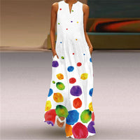 Confettina | Abito Maxy Senza Maniche con Scollatura a V a Pois