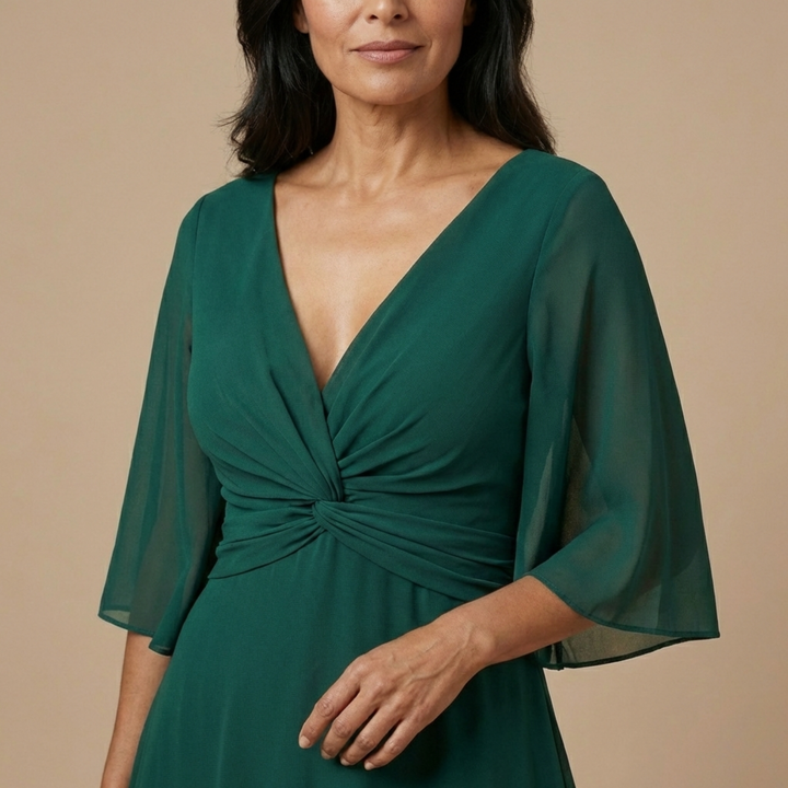 Lucía - Abito in chiffon con scollatura a V