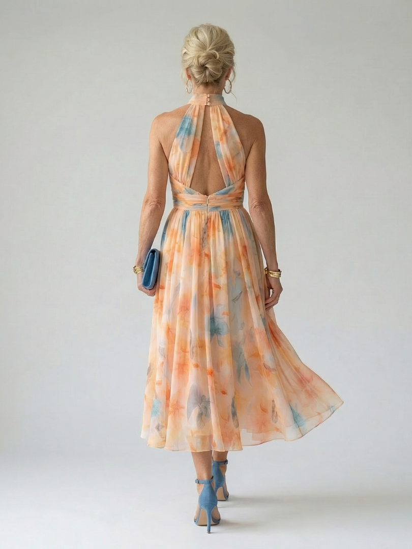 Elin | Abito Midi con Scollo Halter Morbido