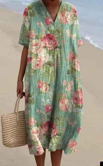 Margaret - Vestito Flowy con Stampa Floreale Vivace