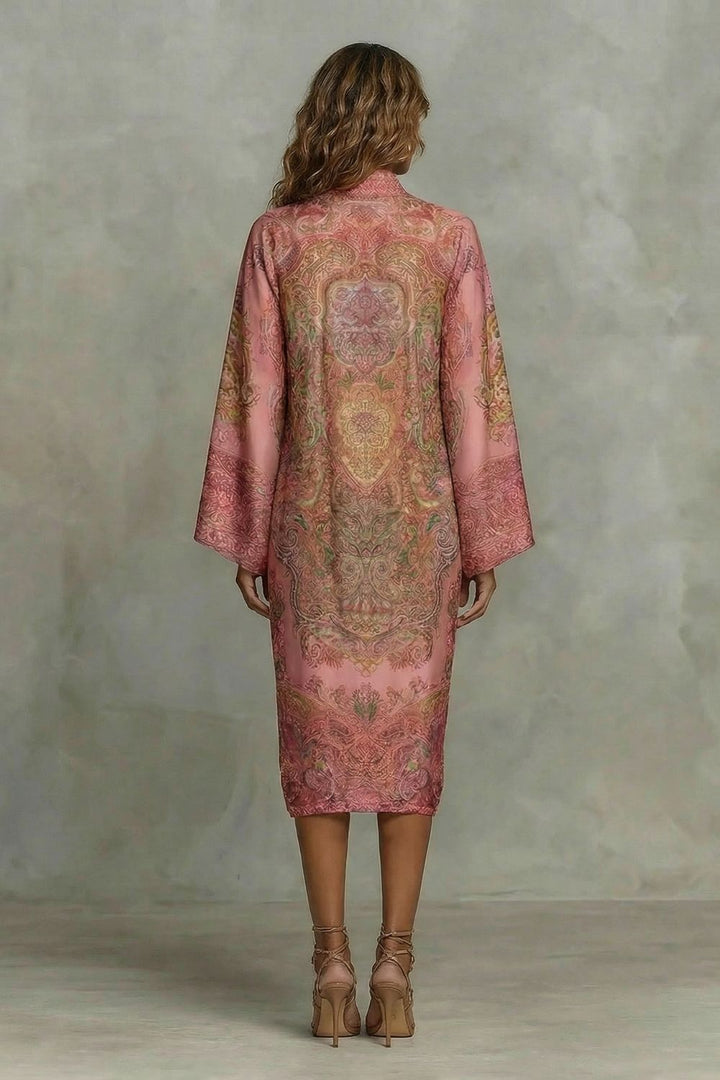 Marélienne – Stampa Floreale Barocca – Vestito Midi Kimono
