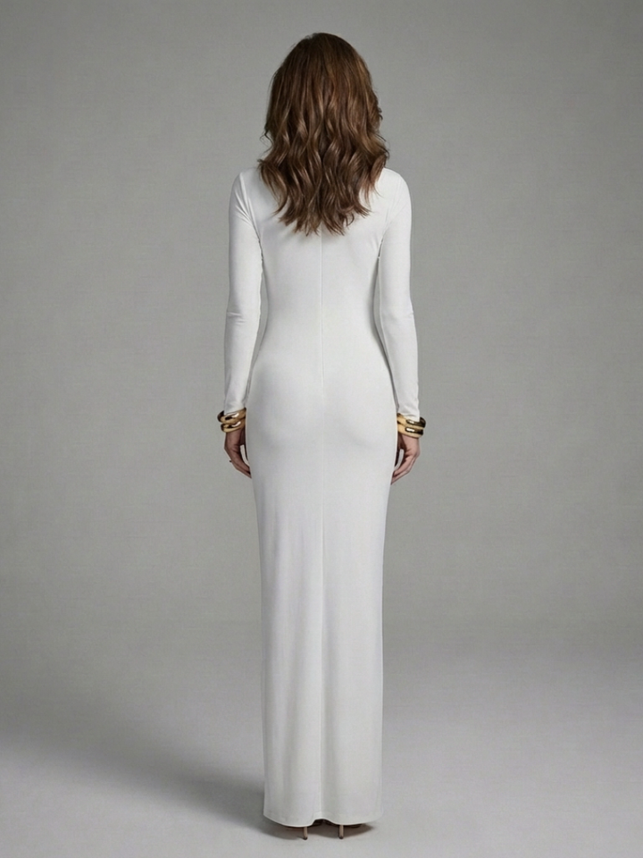 Jessamine | Abito Maxi con Collo Alto e Maniche Lunghe