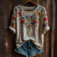 Rosalie™ | T-shirt vintage con stampa floreale