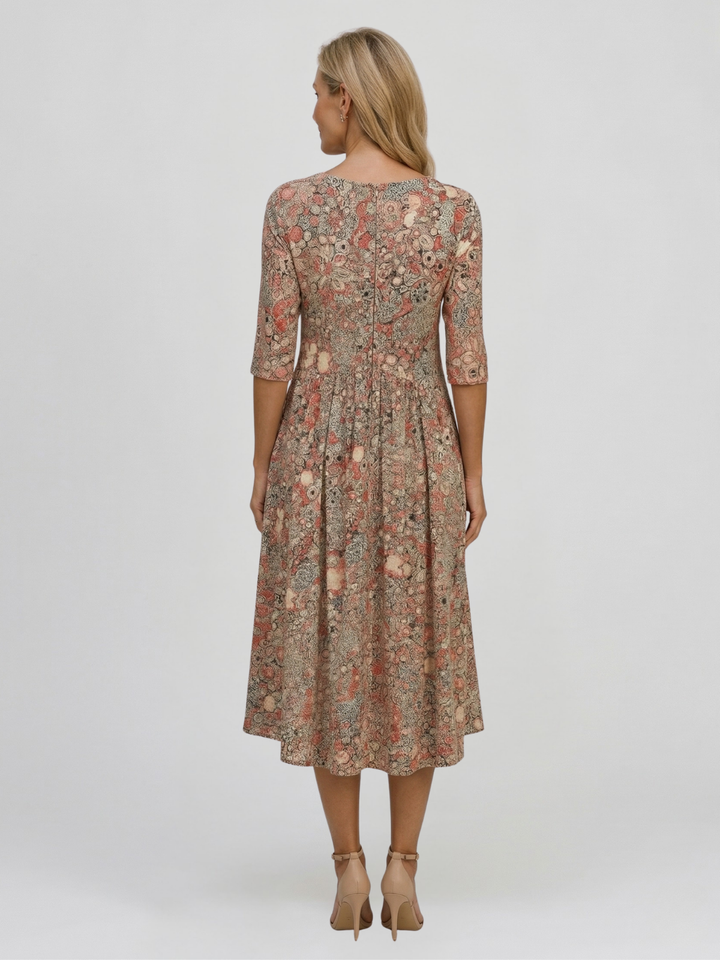 Abito Midi Elegante con Scollatura a V Alicia Graceful