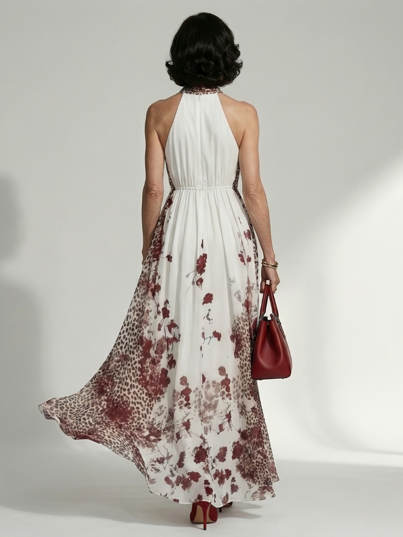Orlune | Abito Maxi Pieghettato Bianco