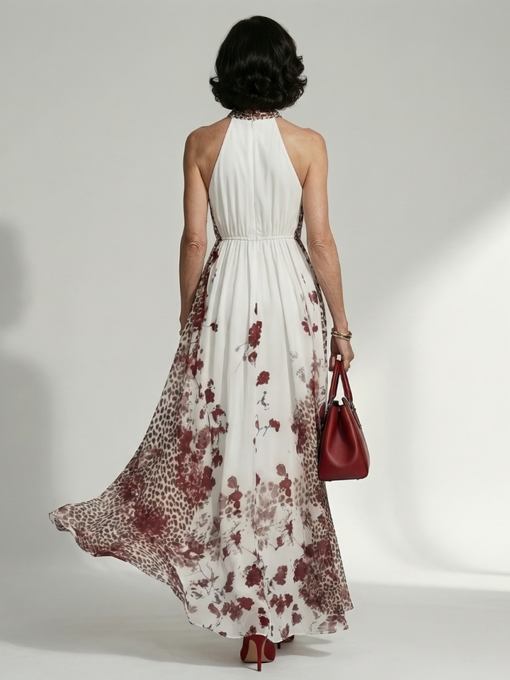 Orlune | Abito Maxi Pieghettato Bianco
