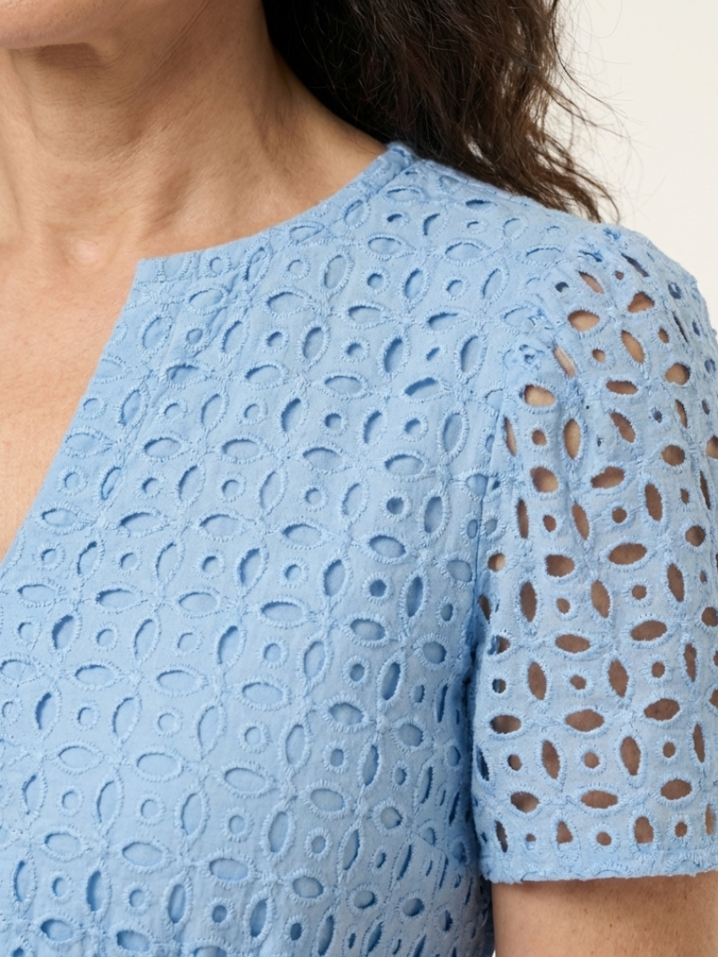 Brielle | Vestito Midi a Manica Corta con Scollatura a V