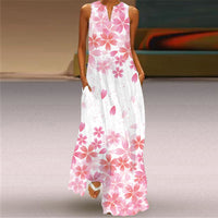 Sakurielle | Abito Maxi Senza Maniche con Scollatura a V