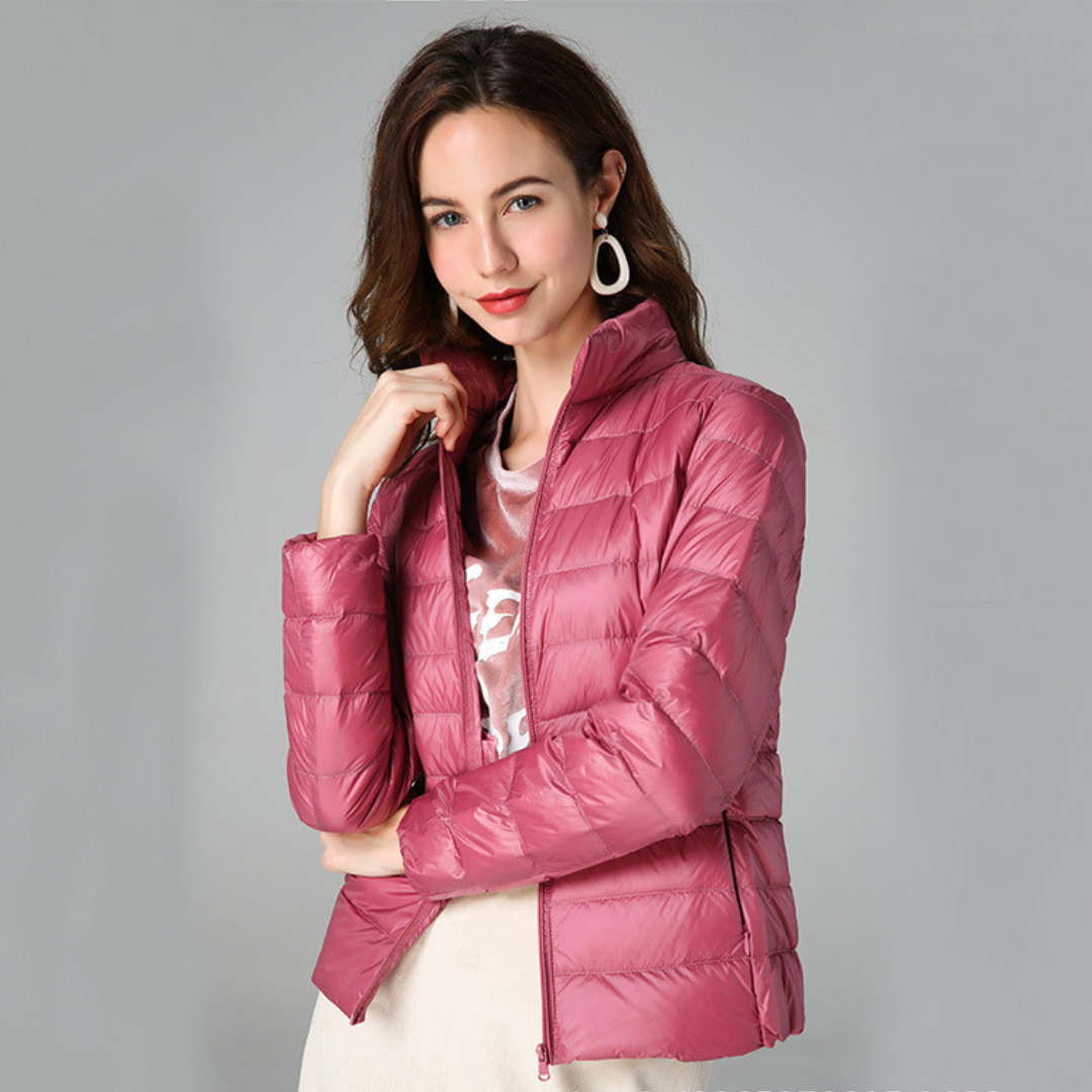 Theresia® | Nuova giacca invernale ultraleggera con piume d'anatra bianche
