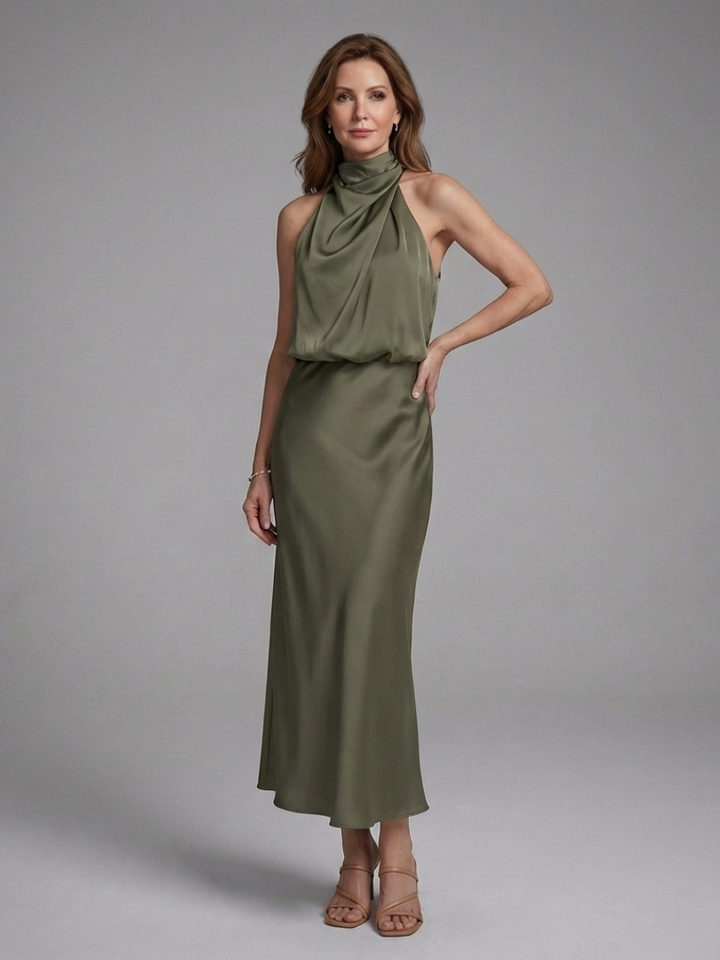 Rivelle | Vestito Midi con Scollatura Halter