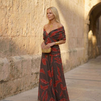 Poppy | Vestito elegante con foglie