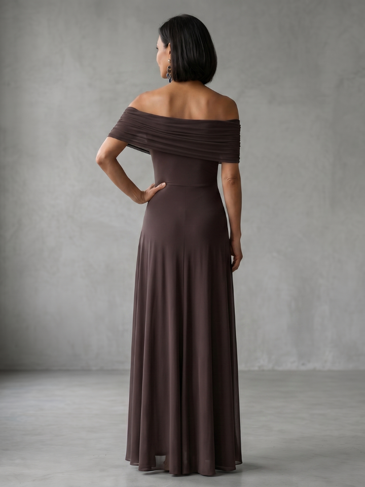 Giugno | Vestito Midi Drappeggiato con Spalle Scoperte