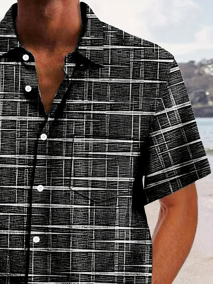 Lenoir™ | Chemise élégante à motif rayé et à carreaux