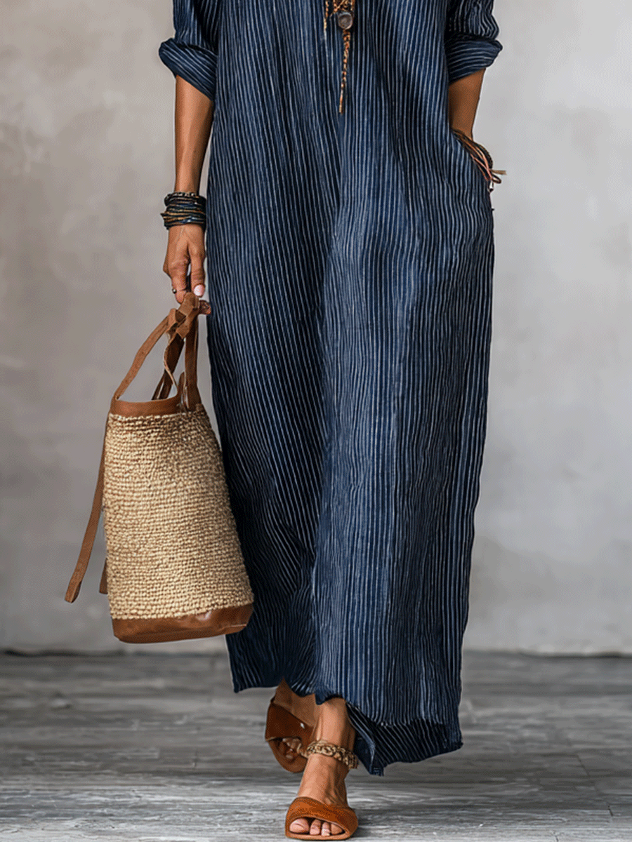 Abito Maxi Loose-Fit Indigo Nomadico