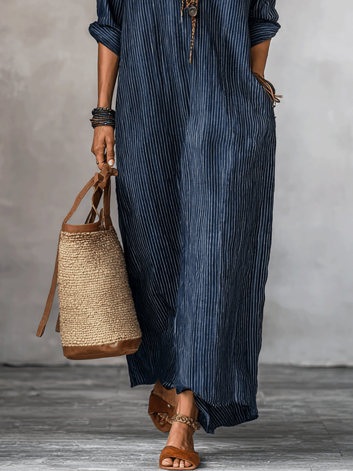 Abito Maxi Loose-Fit Indigo Nomadico