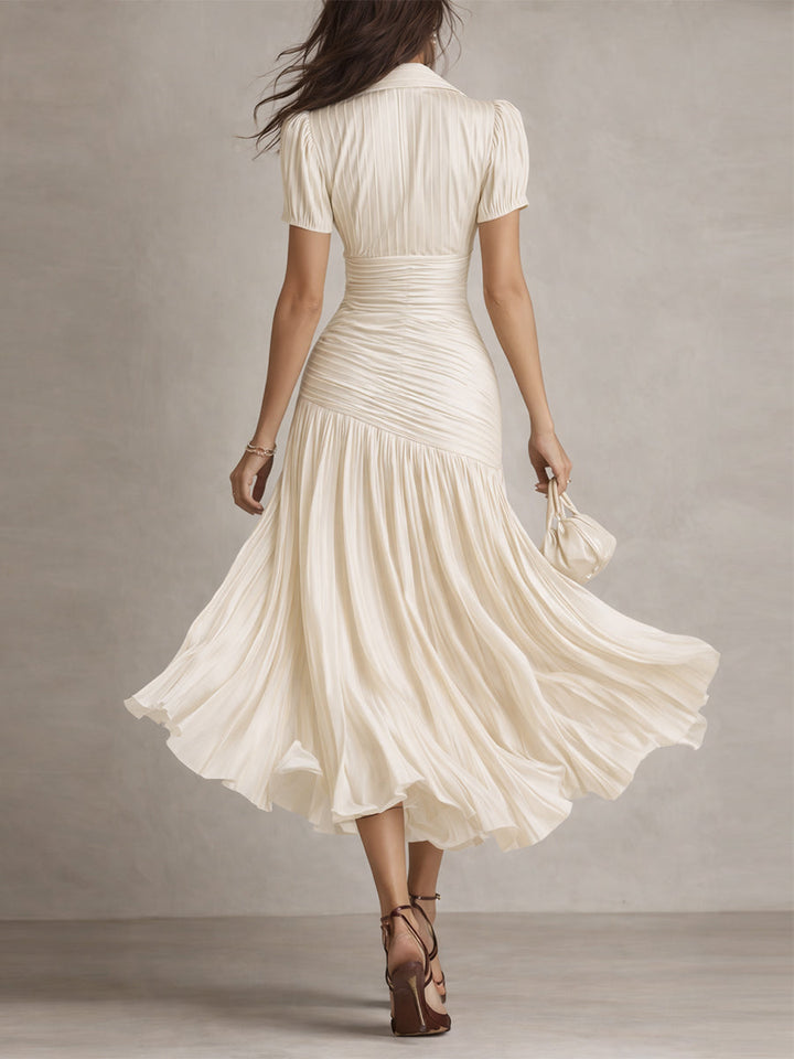 Adriana | Vestito midi a righe retrò