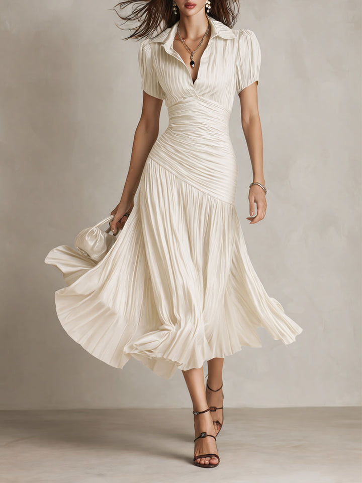 Adriana | Vestito midi a righe retrò