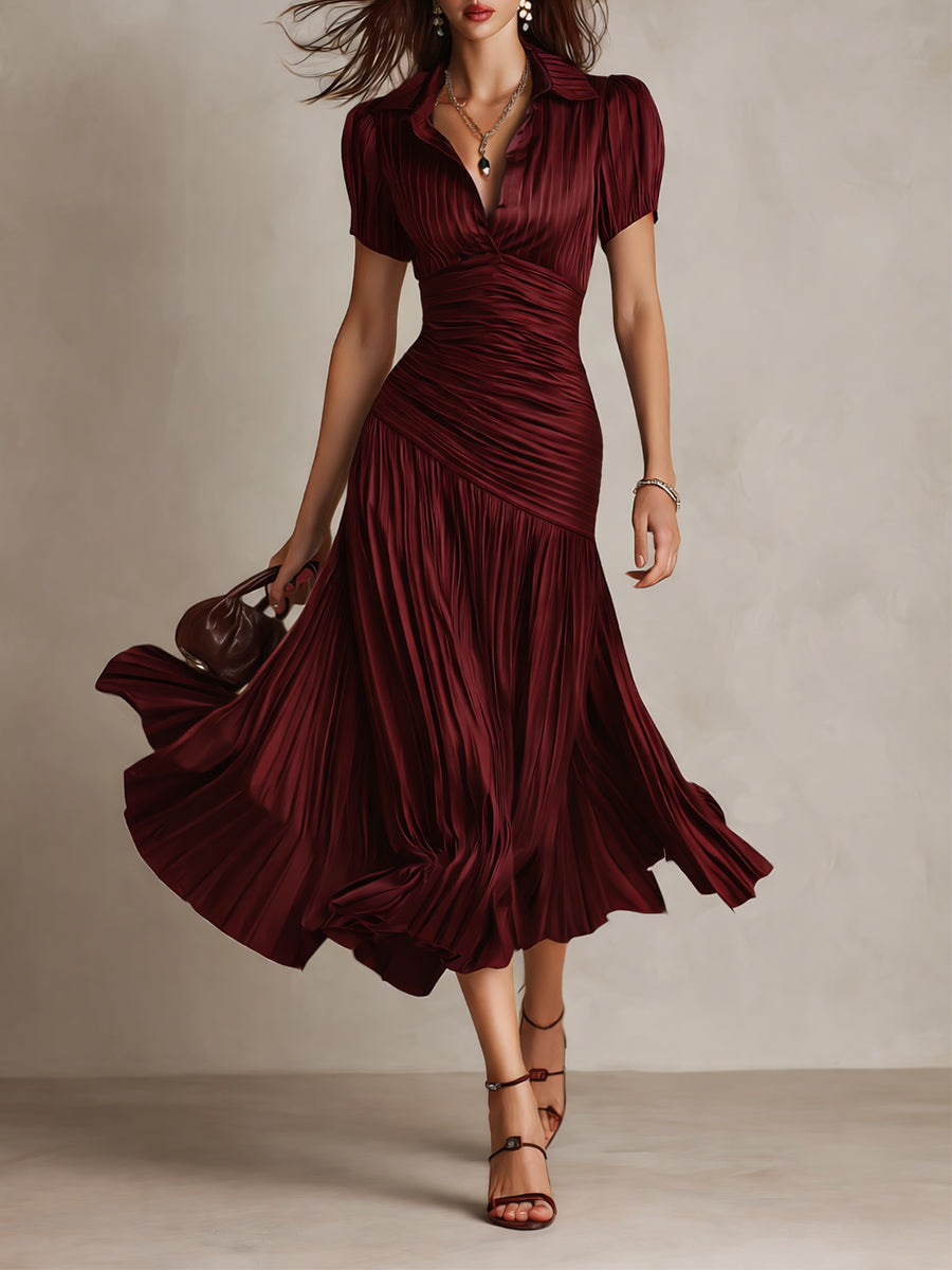 Adriana | Vestito midi a righe retrò