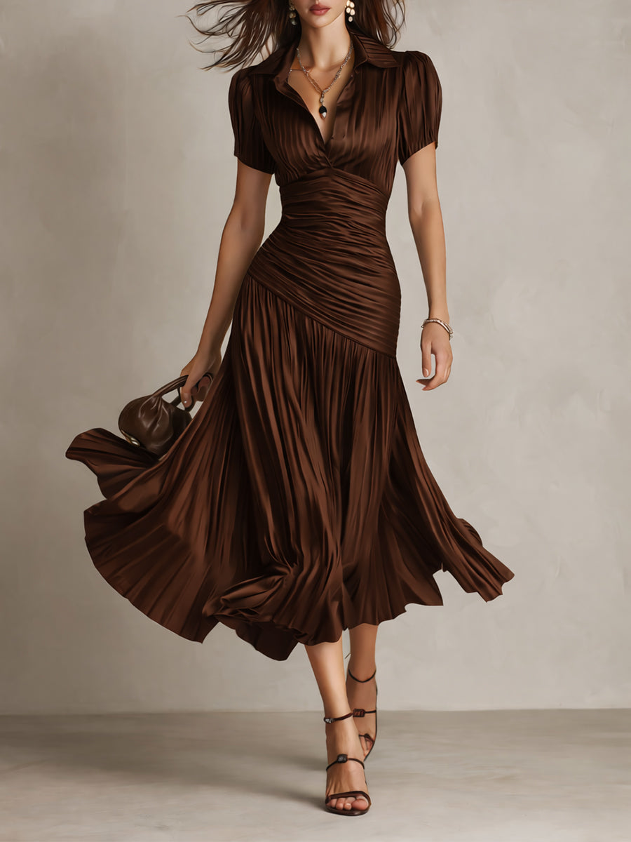 Adriana | Vestito midi a righe retrò