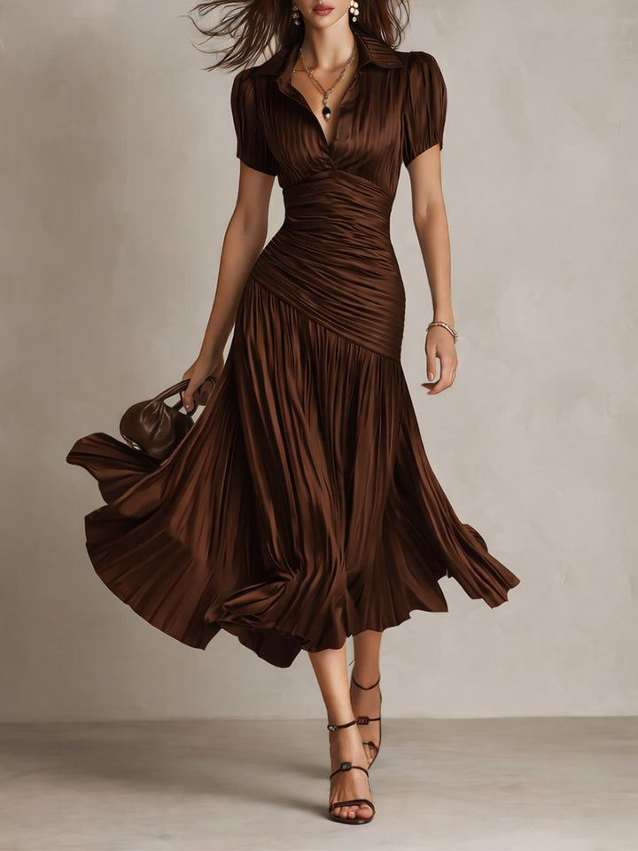 Adriana | Vestito midi a righe retrò