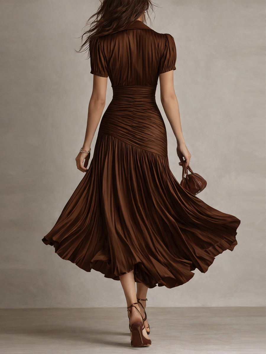 Adriana | Vestito midi a righe retrò
