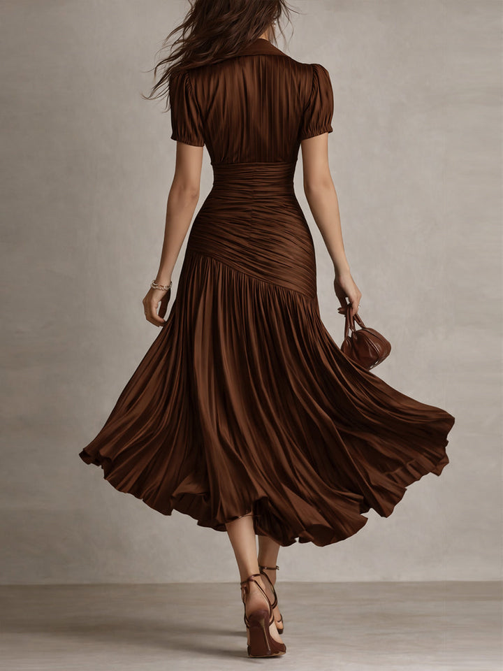 Adriana | Vestito midi a righe retrò