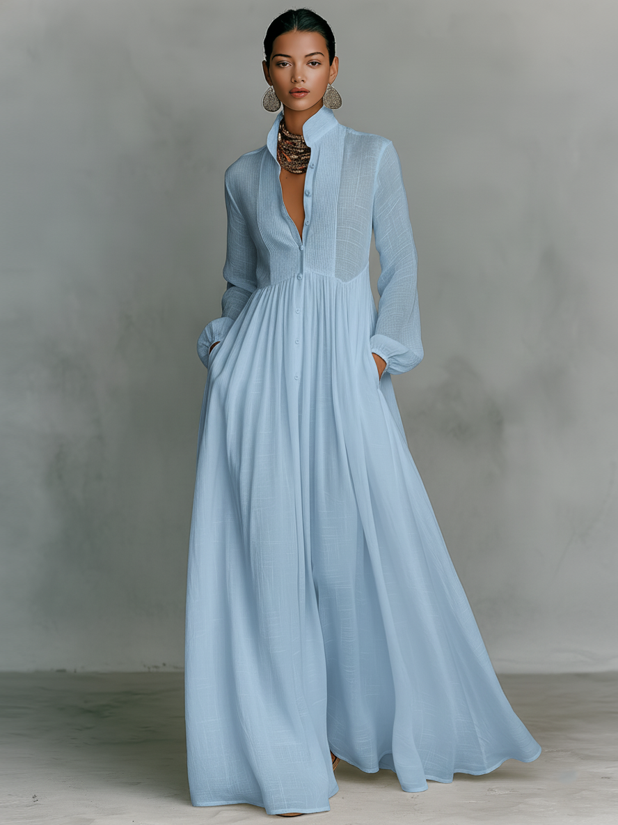 Ana | Vestito Maxi con Collo Alto