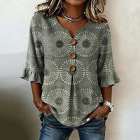 Sylvie™ | Blusa vintage casual stampata