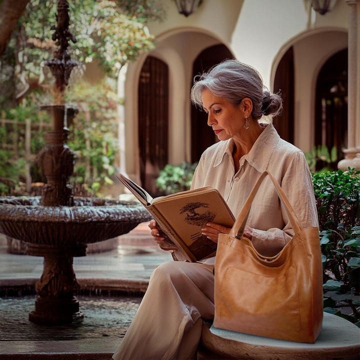 Ringelblume | Squisita Borsa a Spalla di Lusso in Materiale Morbido