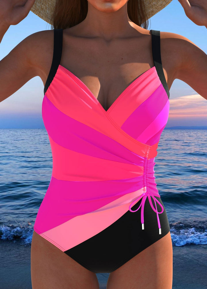Costume intero Luxe Surplice con Stampa Colorata