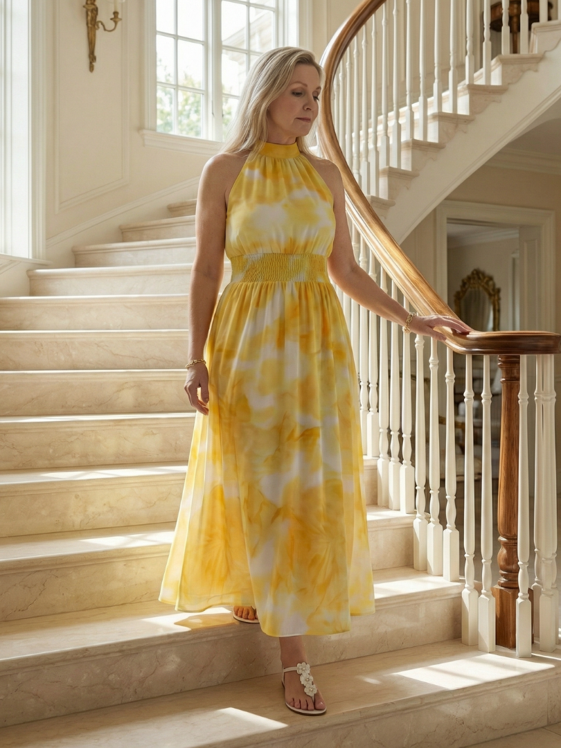 Sylin | Abito Midi con Halter Incrociato