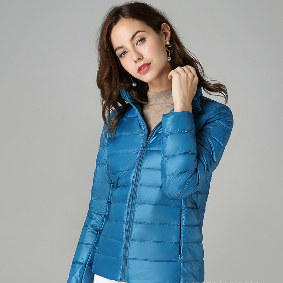 Theresia® | Nuova giacca invernale ultraleggera con piume d'anatra bianche