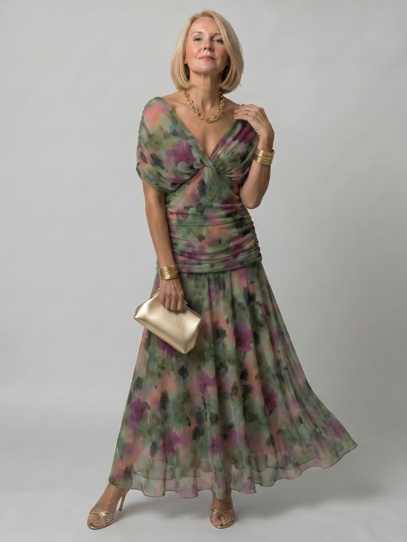 Calen | Vestito Midi Off Shoulder Fluttuante
