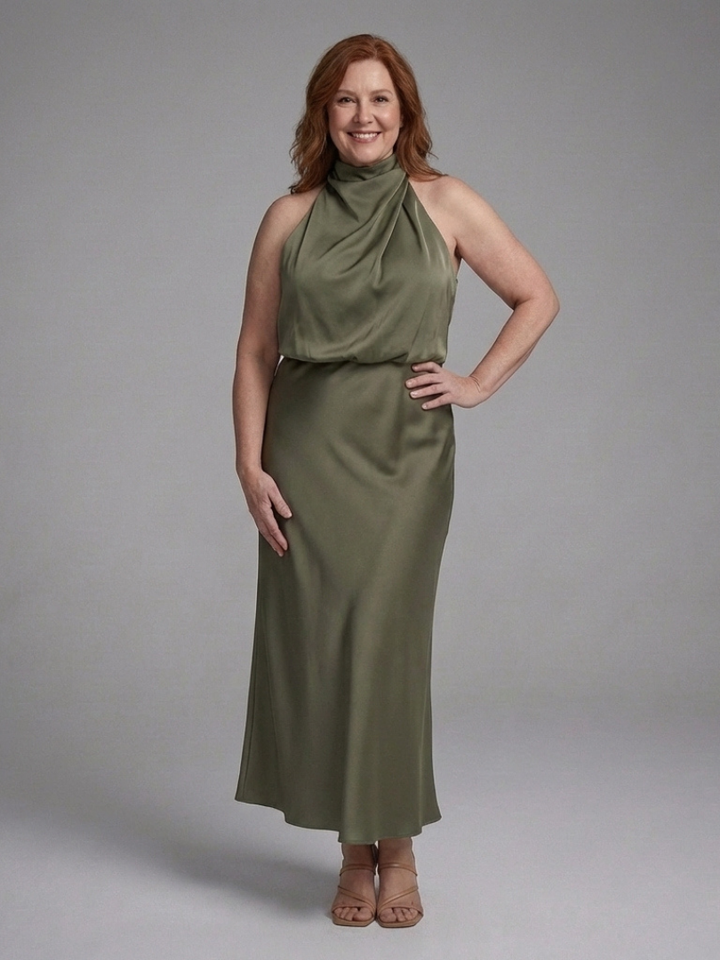 Rivelle | Vestito Midi con Scollatura Halter